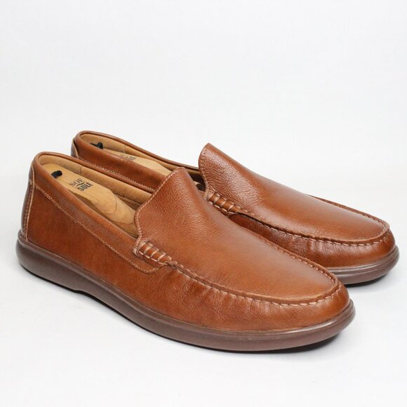 Johnston & Murphy 259256 Mens Brannon Venetian Leather Slip On Loafers Tan Sz 12 - Picture 1 of 9